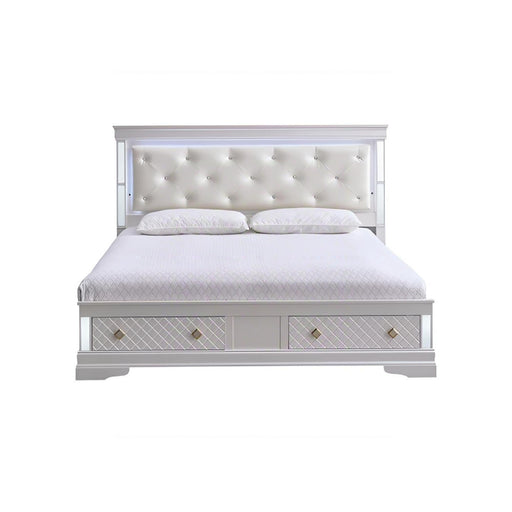 Verona - Bed With LED Accent Lighting, 2 Drawers Glory Furniture