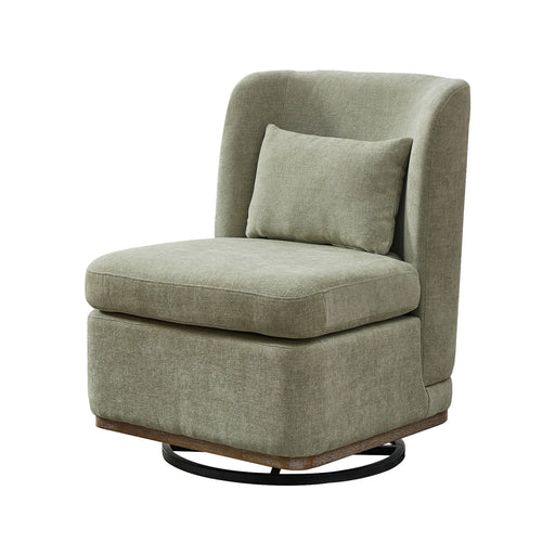 Wide Modern Cushioned Armless Metal Base 360° Swivel Chair With Pillow Home Essentials