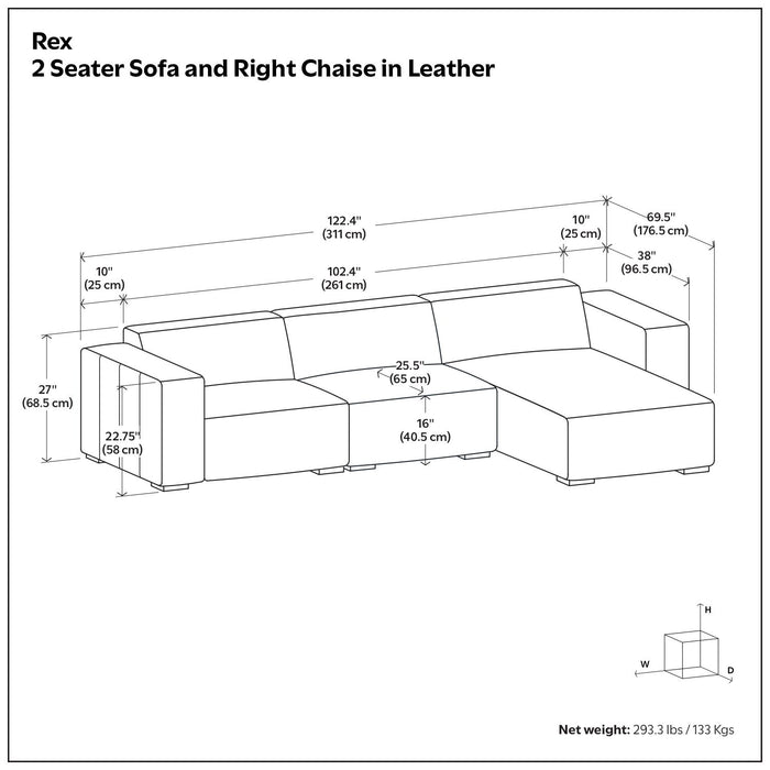 Rex - Handcrafted Sectional Sofa Simpli-Home