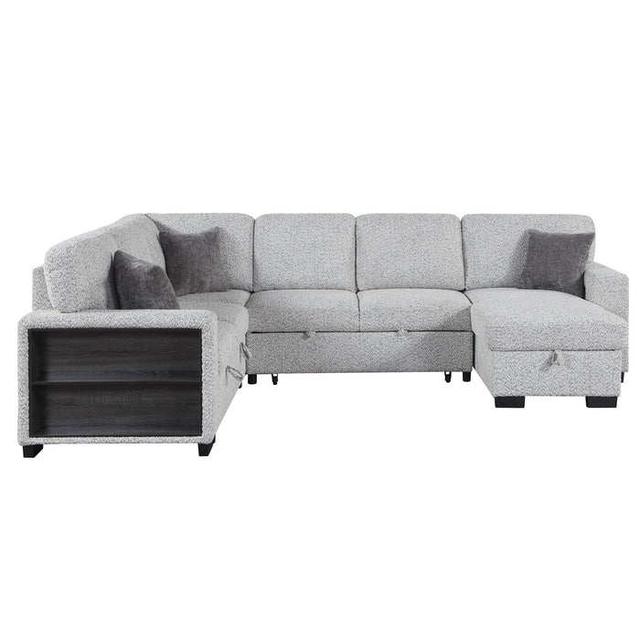 Giza - Modular Sectional Sofa With Sleeper, Storage, USB Charging - Gray Matrix Furniture Group