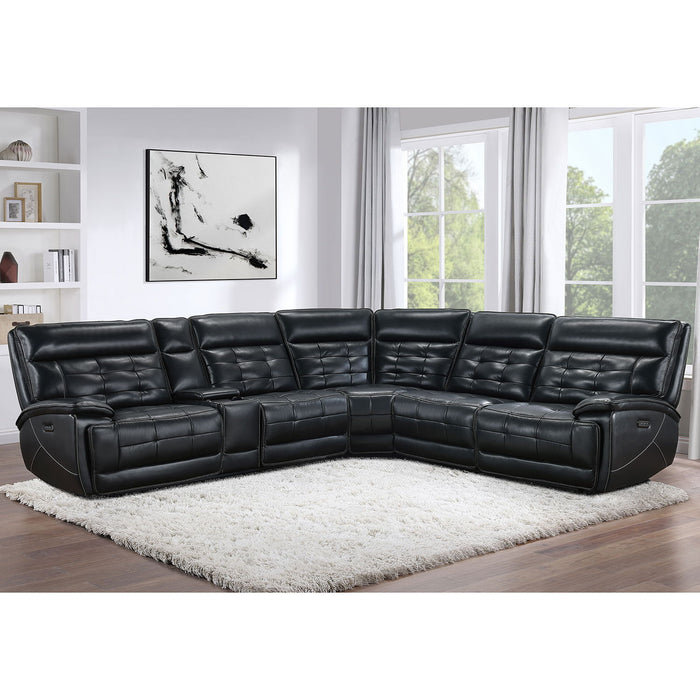 Hayden - Dual Power Reclining Sectional Sofa - Black