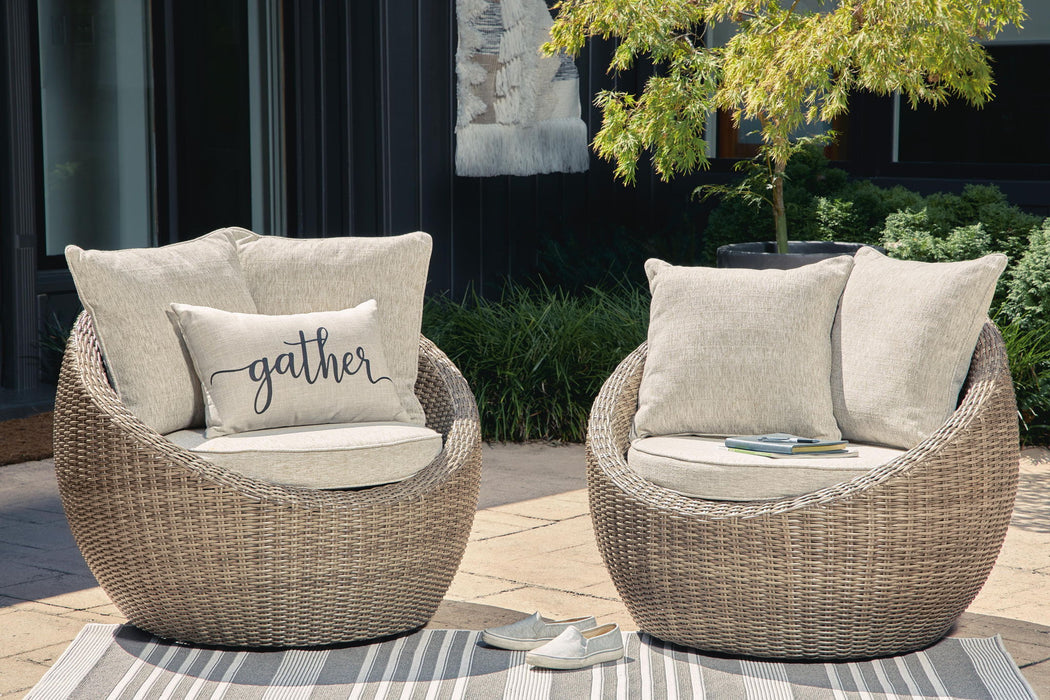 Danson - Swivel Lounge w/Cushion (Set of 2) - Beige Signature Design by Ashley®