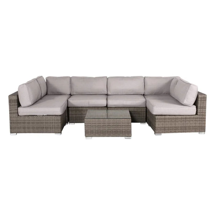 Seating Set With Cushions Handcrafted Wicker Design