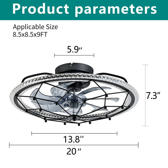 Ceiling Fan With Light And Remote Control, 6 Speeds, 3 Color Options - Matte Black Daily Nest