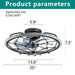 Ceiling Fan With Light And Remote Control, 6 Speeds, 3 Color Options - Matte Black Daily Nest