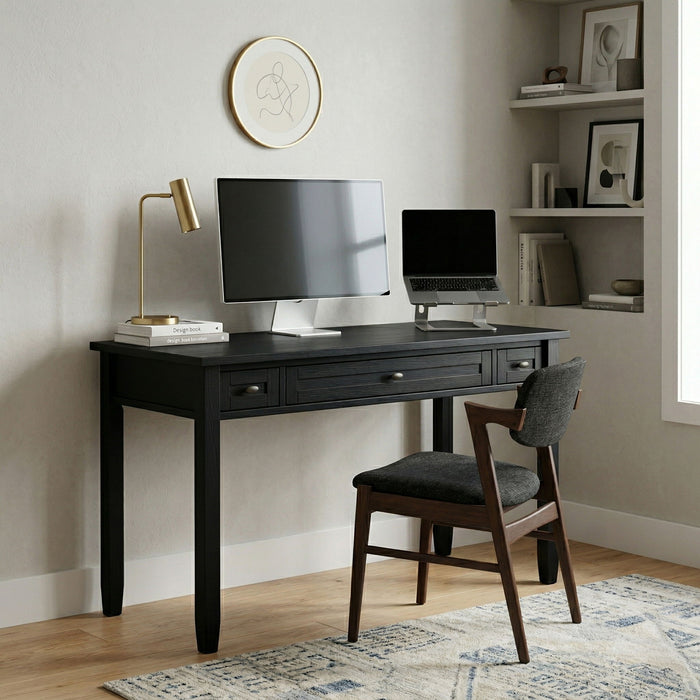 Warm Shaker - Writing Desk With Drawers - Black Simpli-Home