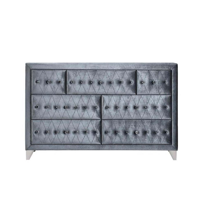 Seven Drawer Triple Dresser - Gray