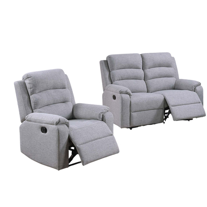 2 Piece Living Room Set With Manual Reclining Loveseat And Recliner Home Essentials