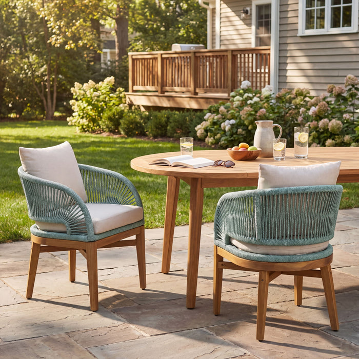 Outdoor Dining Chairs With Cushion (Set of 2) Noble House