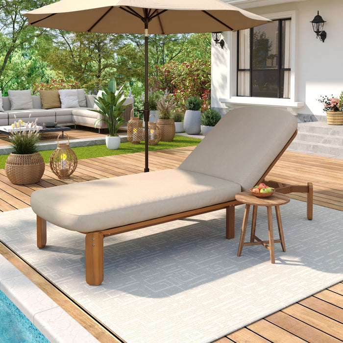 Outdoor Chaise Lounge With Adjustable Backrest Hearth and Haven