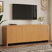 Curved Edge TV Stand With Large Cabinets Hearth and Haven