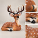 Lying Deer Garden Statue, Buck Sculpture With Detachable Antlers For Outdoor Decor - Brown Daily Nest