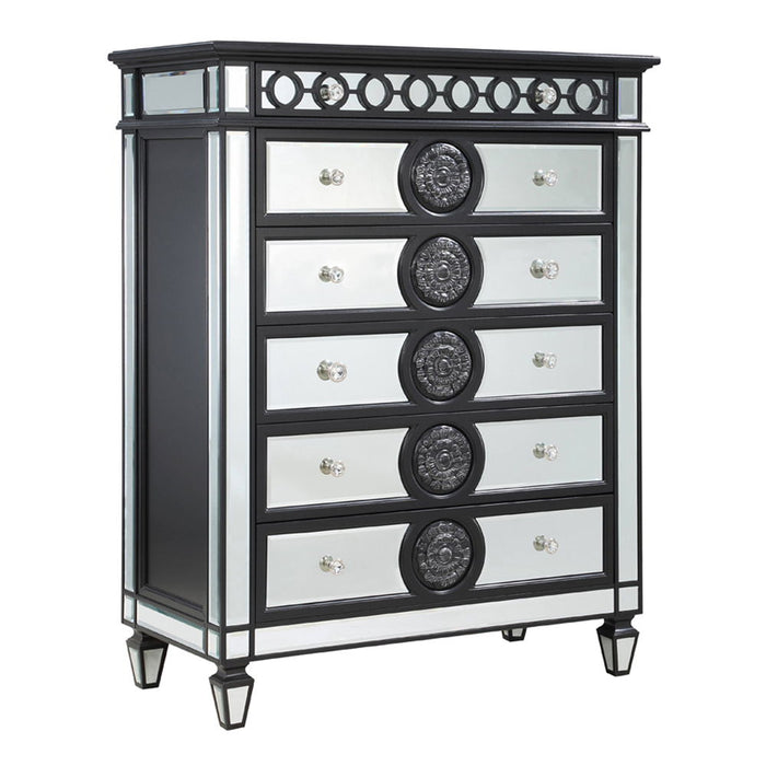 Varian II - Chest - Mirrored, Black & Sliver ACME