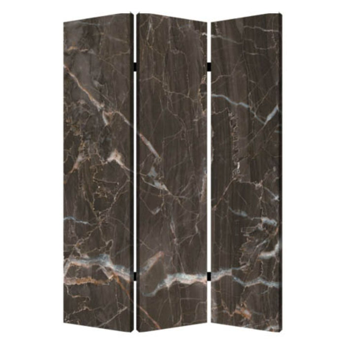 Wood Canvas Black Marble Screen - Multi Color