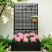 Planter Box With Trellis, Outdoor Raised Garden Bed With Privacy Screen Lattice Panels For Patio - Black Daily Nest