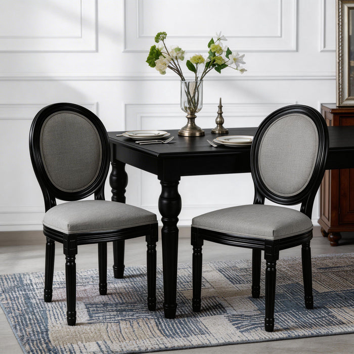 Upholstered & Round Back Dining Chairs (Set of 2) Home Essentials