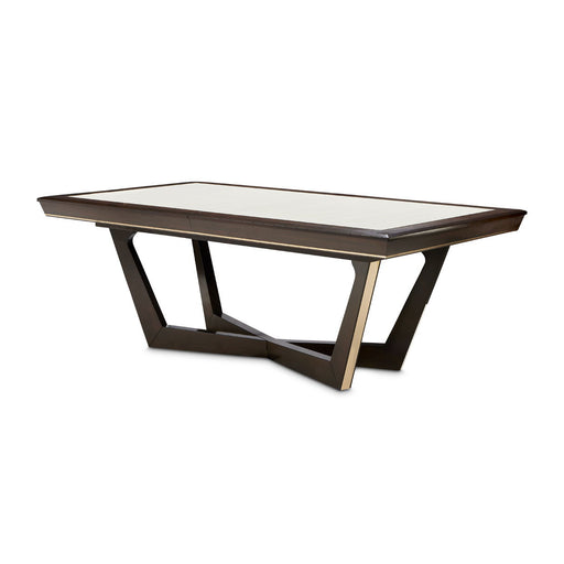 Belmont Place - Rectangular Dining Table - White / Dark Brown Michael Amini
