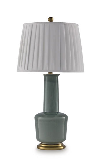 Webbington - Ceramic Table Lamp - Teal / Gold Finish Signature Design by Ashley®