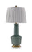 Webbington - Ceramic Table Lamp - Teal / Gold Finish Signature Design by Ashley®