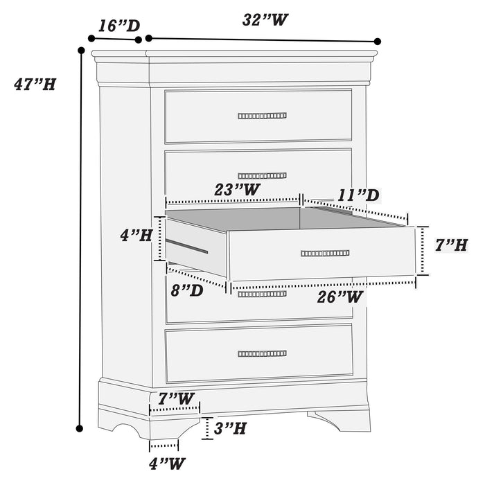 1 Piece Chest With Unique Drawers - Gray Home Essentials