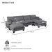 Modular Sectional Sofa With Movable Ottoman & Pillows Home Essentials