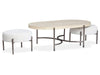 Jennings - Oval Cocktail Table With Two Ottomans - Edgecomb Gray And Weathered Antique Nickel Magnussen Furniture