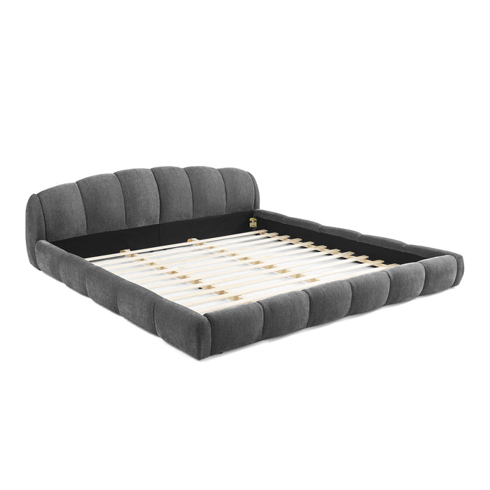 Upholstered Platform Bed Frame, Low Profile Floor Bed, No Box Spring Required Home Essentials