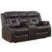 Modern Reclining Loveseat With Console, Cup Holders, Storage Home Essentials
