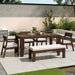 Outdoor Dining Set Rectangular Table With Umbrella Hole Hearth and Haven
