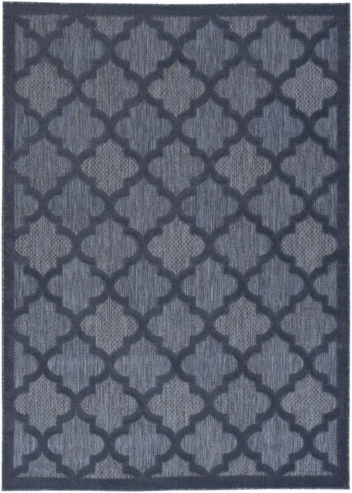 6' X 9' Geometric Flatweave Area Rug - Navy Blue