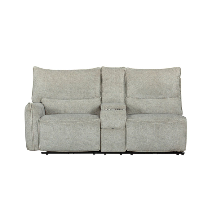 Remsen - LAF Console Loveseat With Dual Power Headrest & Footrest - Latte