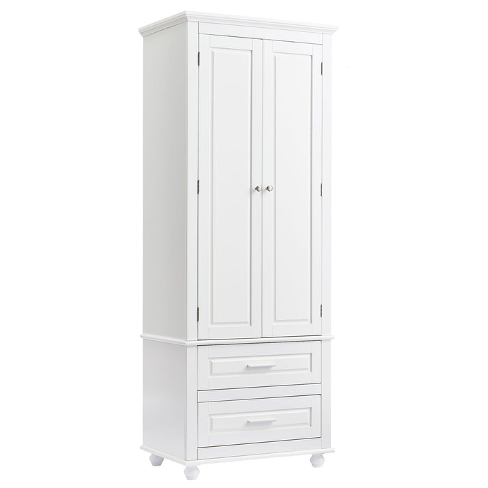 Tall Storage Cabinet With 2 Drawers For Bathroom Hearth and Haven