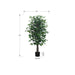 58" Tall, Artificial Plant, Ficus Tree, Indoor, Faux, Fake, Floor, Greenery, Potted, Decorative - Green / Black 8th Street