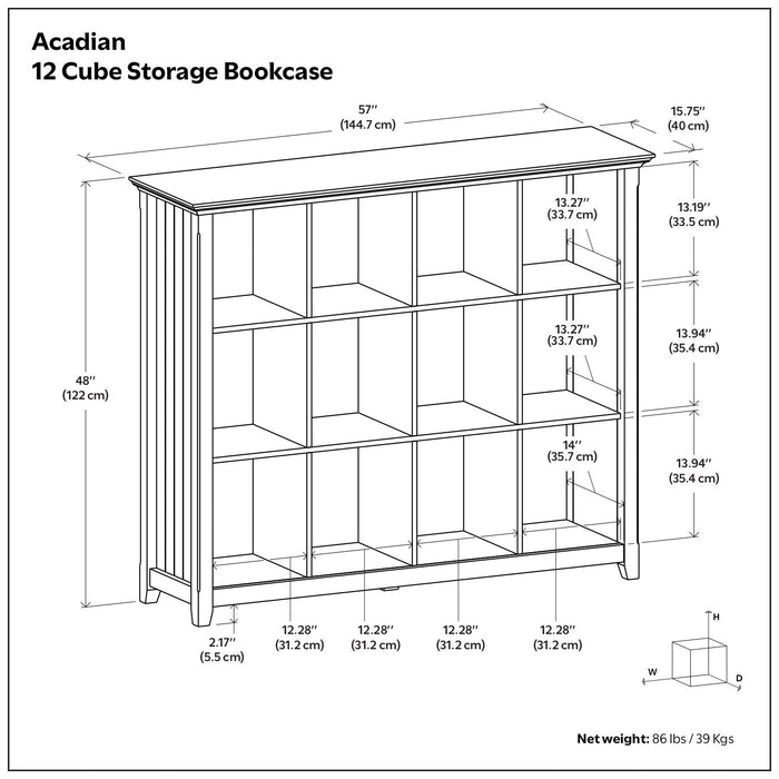 Acadian - Handcrafted Cube Storage Simpli-Home