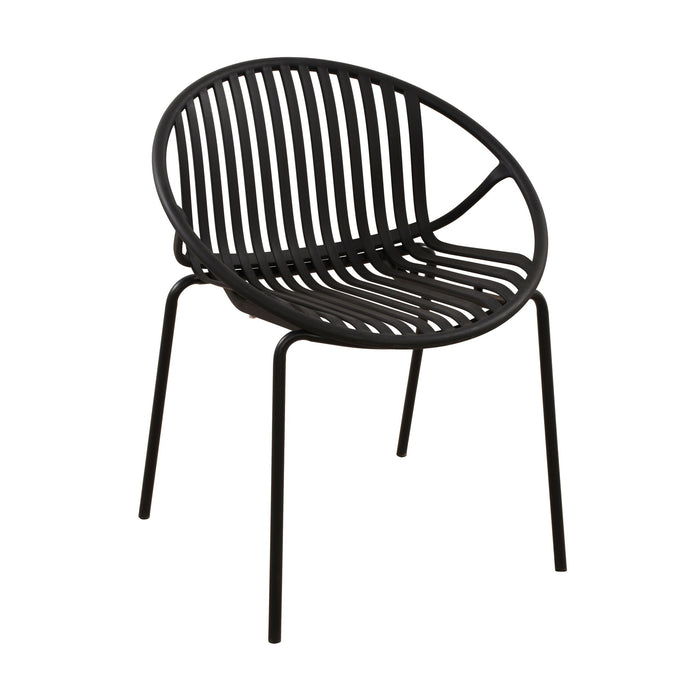 7 Piece Outdoor Modern Dining Set With Stackable Chairs Noble House
