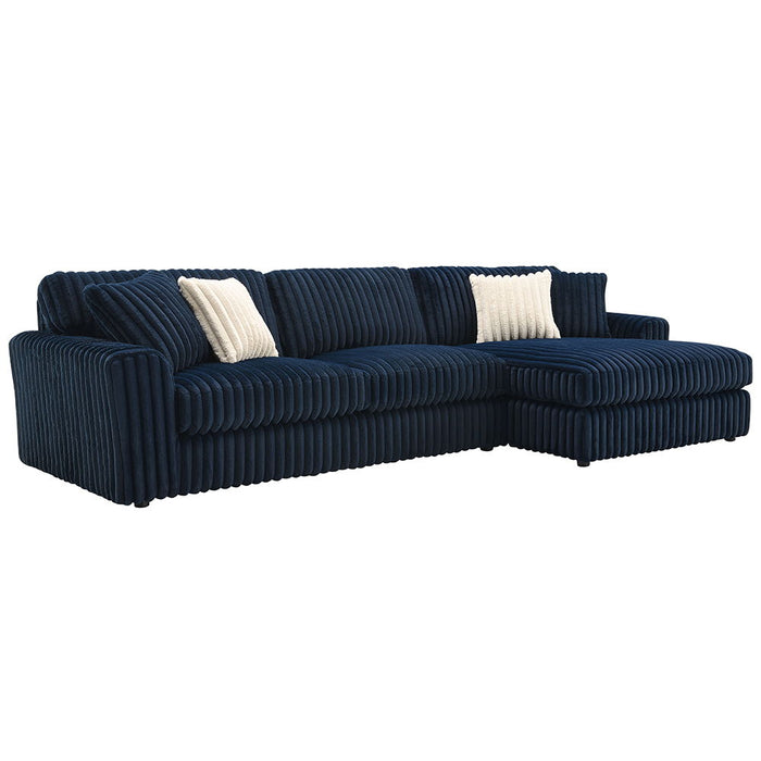Breton - Sectional Sofa With 4 Pillows - Blue Corduroy ACME