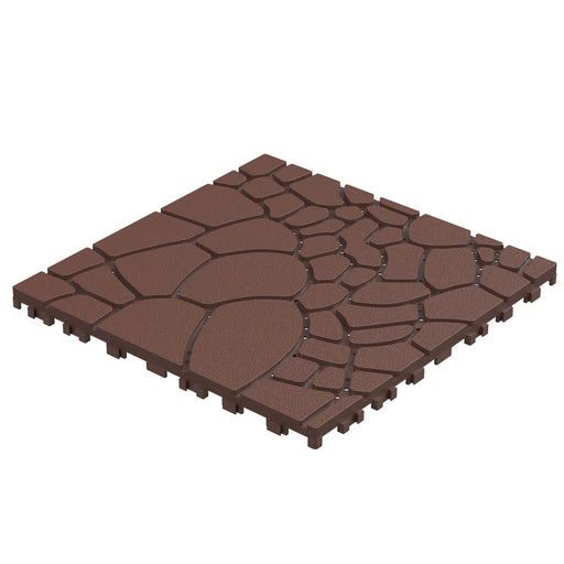 Stone Texture Patio Deck Tiles, 44 Pieces Daily Nest