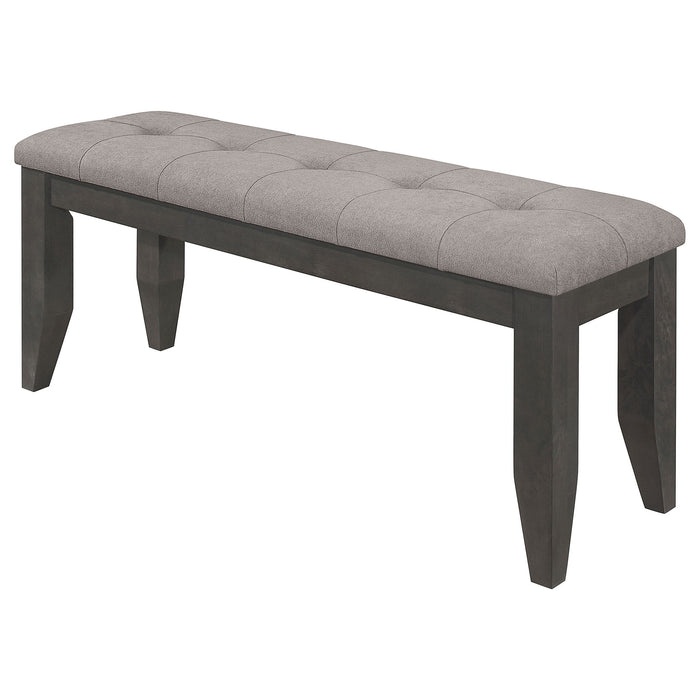 Erskin - Upholstered Dining Bench With Button Tufted Cushion - Dark Gray Furniture Max