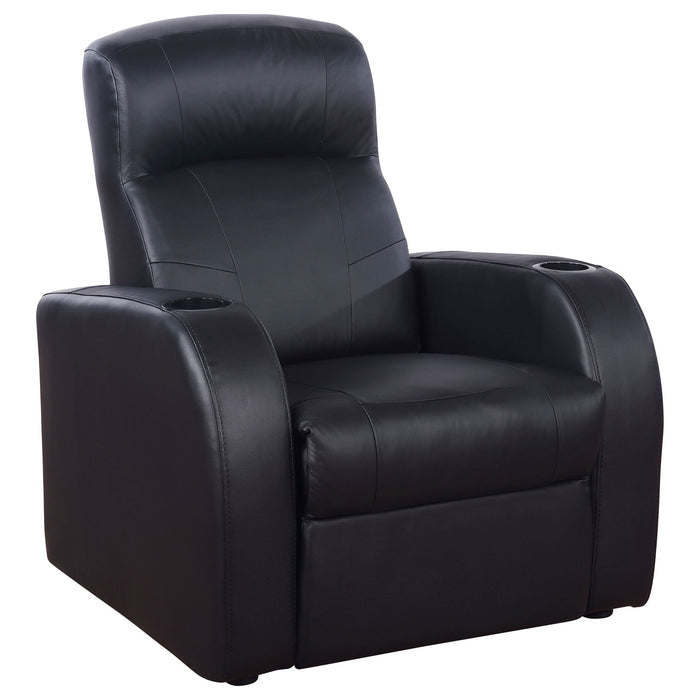 9 Piece Home Theater Seating Set With Recliners And Wedge Consoles - Black Furniture Max