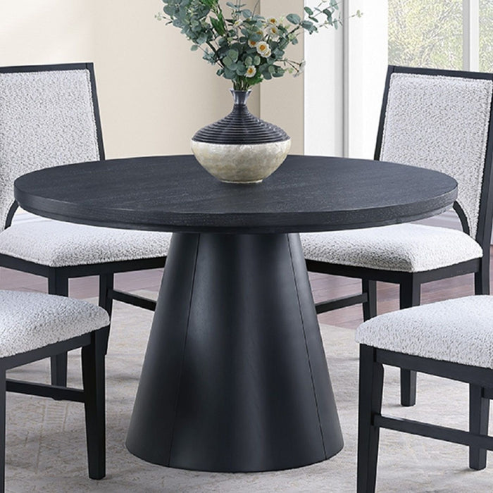 Round Dining Table With Cone Shaped Base - Black Home Essentials