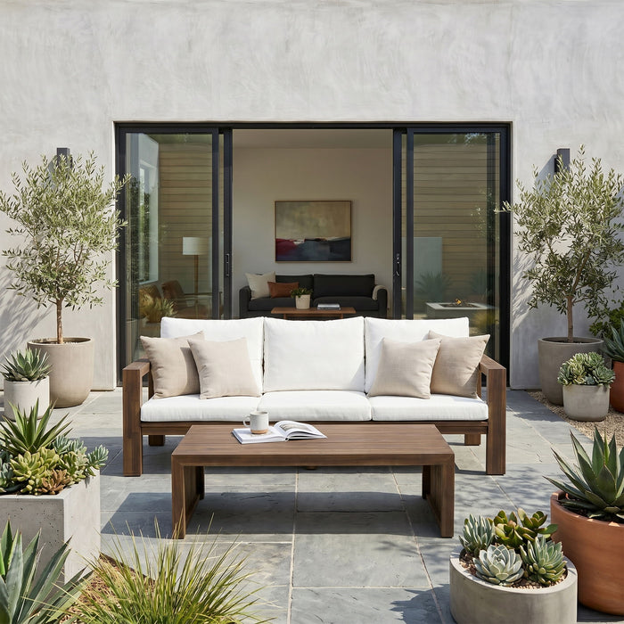 3 Seater Patio Set, Outdoor Sofa & Coffee Table Set Hearth and Haven