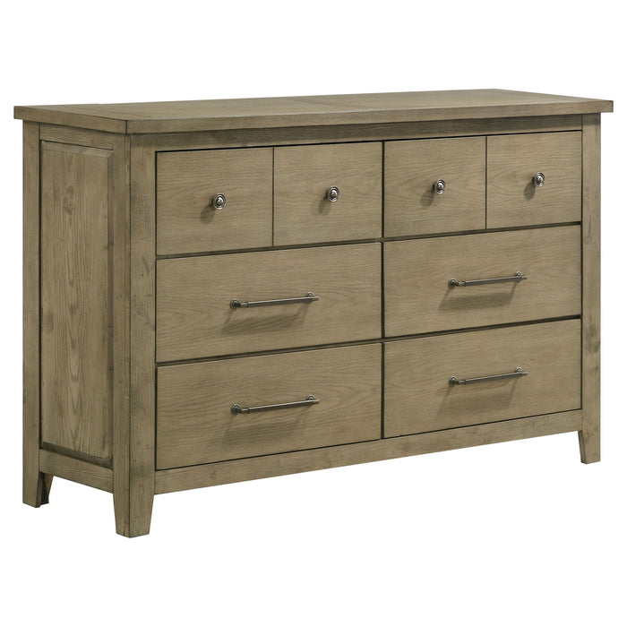Pelton - 6 Drawer Dresser - Oak Furniture Max