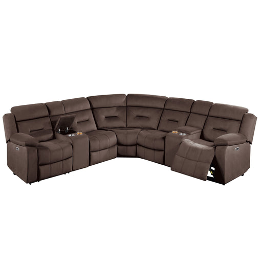 Power Reclining Sectional Set With Console Cup Holders Home Essentials