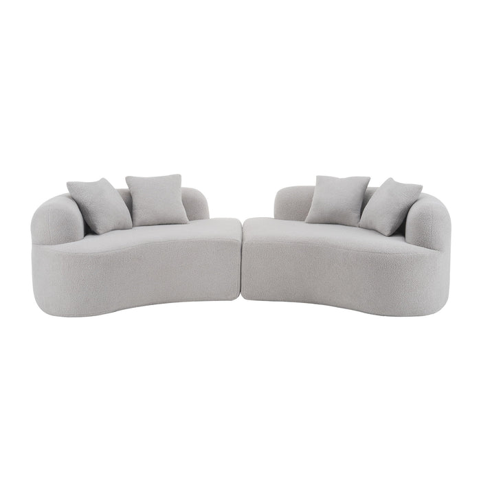 Curved 4 Seater Full Compression Sponge Sofa Home Essentials