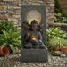Zen - Outdoor Buddha Waterfall Fountain - Black Patioseek