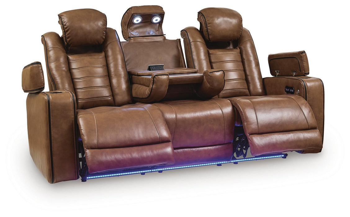 Gruaro - Power Reclining Sofa With Adjustable Headrest - Amber Signature Design by Ashley®