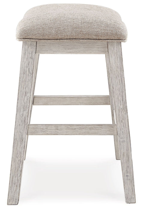 Skempton - Upholstered Stool (Set of 2) - White Signature Design by Ashley®
