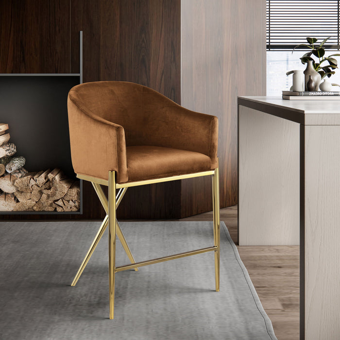 Xavier - Counter Stool with Gold Legs Meridian Furniture