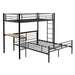 Bunk Bed With Built In Desk & Guardrail Frame Home Essentials