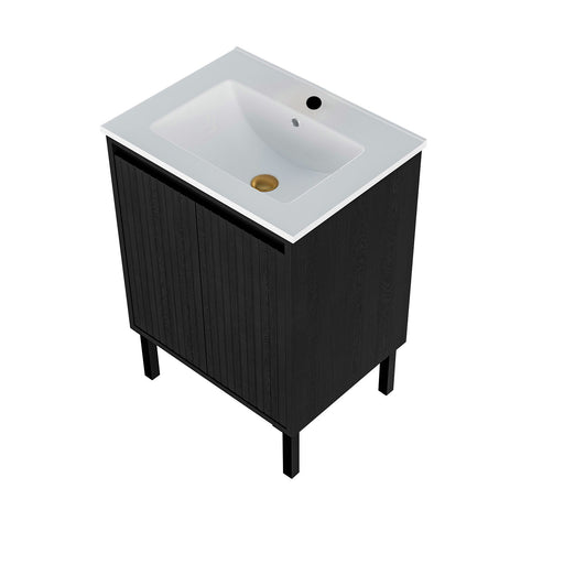Bathroom Vanity With Ceramic Sink, Floor-Standing Design, Soft-Closing Drawers Home Essentials